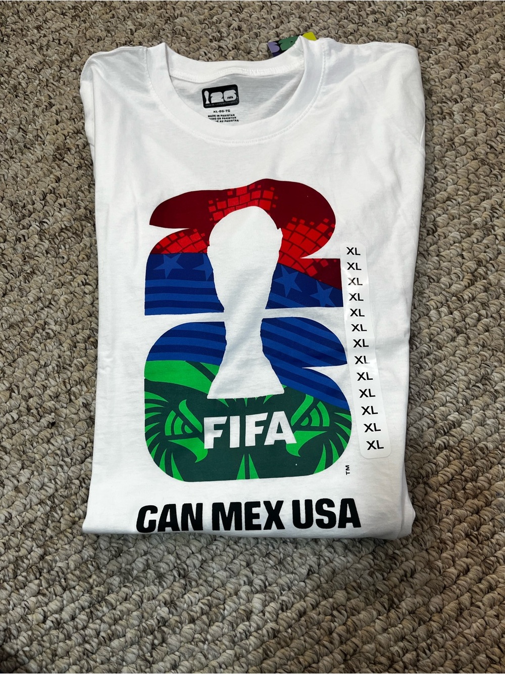 White FIFA Graphic Short Sleeve Tee - CAN MEX USA men’s size XL